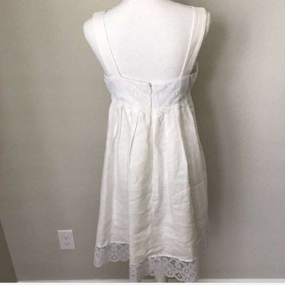 Maggy London White 100% Linen Lace Sun Dress - Picture 3 of 6